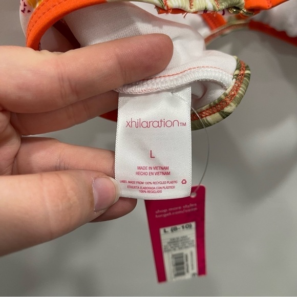 Xhilaration Ruffle Sleeve Bralette Bikini Top Large Floral - Picture 7 of 8